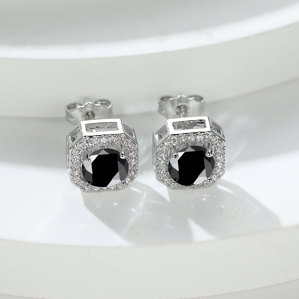 Geometric Zirconia Stud Earrings - Various Colours - Truly Yours