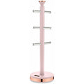 Tower T826132PNK Cavaletto Mug Tree with Stainless Steel Stoppers, Soft Underliner, Marshmallow Pink and Rose Gold - Truly Yours