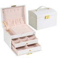 Multi-Layer Leather Jewellery Box with Lock - Various Colours - Truly Yours