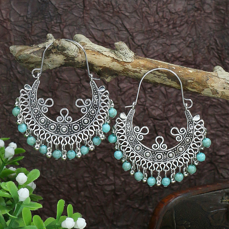 Bohemian Vintage Tibetan Silver Drop Earrings