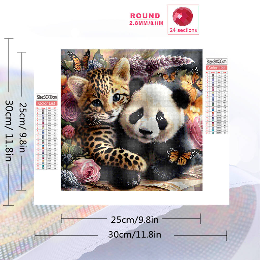 Nature’s Gentle Pair: Leopard Cub and Panda Diamond painting