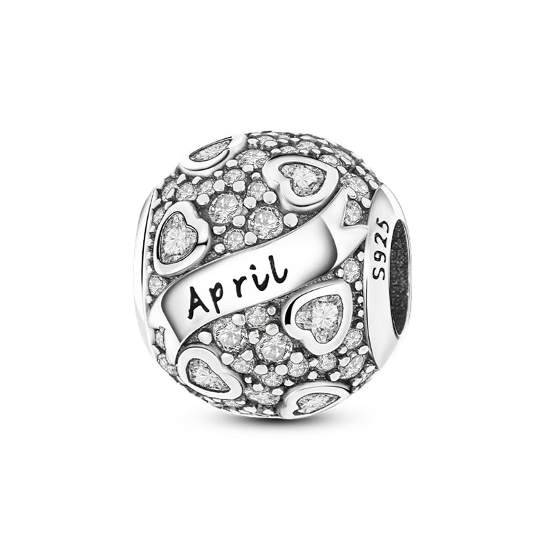 Birthstone Heart Charms - S925 Sterling Silver - Truly Yours