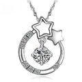 S925 Sterling Silver Double Star Pendant Necklace with 5A Zircon Stone - Truly Yours