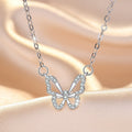 925 Sterling Silver Butterfly Pendant Necklace – Exquisite 5A Zircon Crystal - Truly Yours
