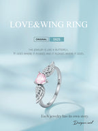 925 Sterling Silver Angel Wing Ring – 2 Colours