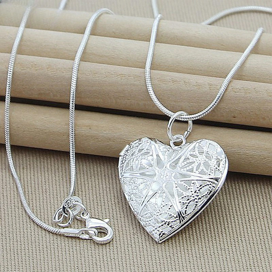 925 Sterling Silver Heart Locket Necklace - Truly Yours