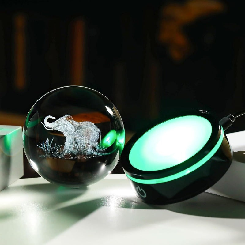 Luxury 3D Elephant Crystal Ball LED Mood Lamp Led light