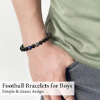 Adjustable Football Charm Bracelet with Inspirational Message Card