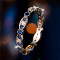 Vintage Gold Blue Zircon Crystal Ring - Truly Yours