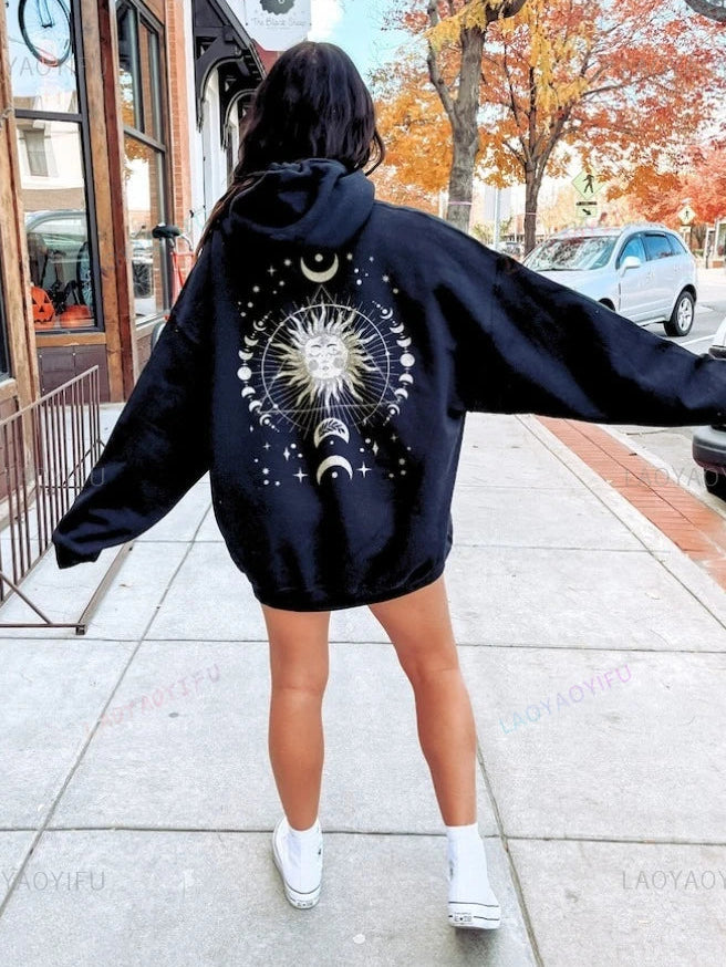 Celestial Sun and Moon Phase Hoodie - Truly Yours