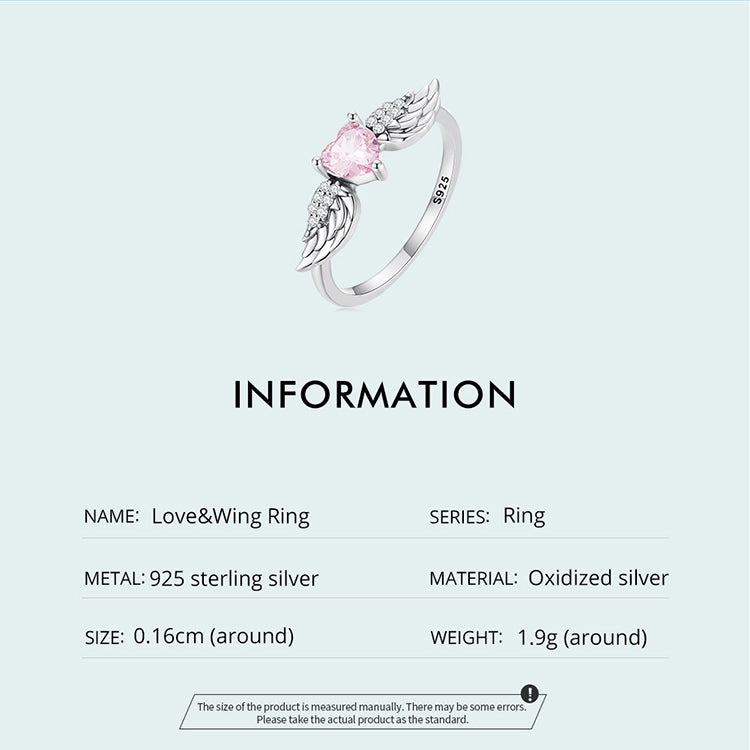 925 Sterling Silver Angel Wing Ring – 2 Colours