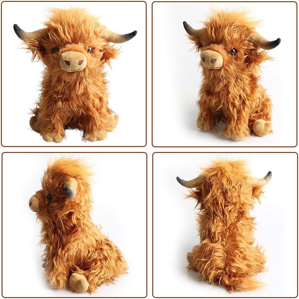 25cm Realistic Highland Cow Plush Toy