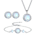 925 Sterling Silver Opalite Orb Jewellery Set – Necklace, Bracelet & Earrings - Truly Yours