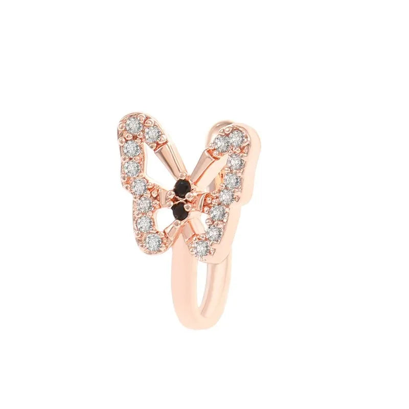 Sparkling Butterfly Fake Nose Ring - Stainless Steel Non-Piercing Body Jewellery - Truly Yours