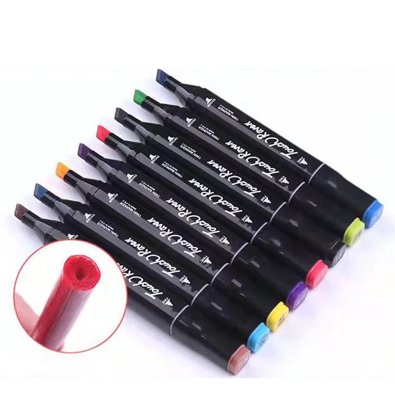 Touch 48-Piece Professional Art Marker Set with Travel Case Pens