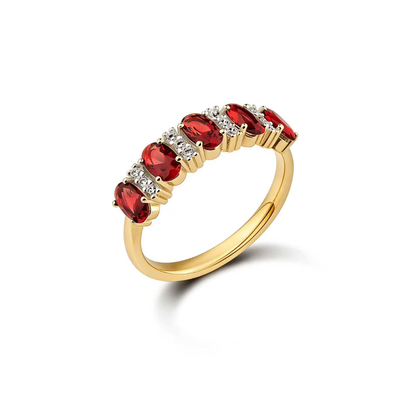 Luxury Oval Cut Red Gemstone Statement Rings in 925 Sterling Silver & 18k Gold Plated - Truly Yours