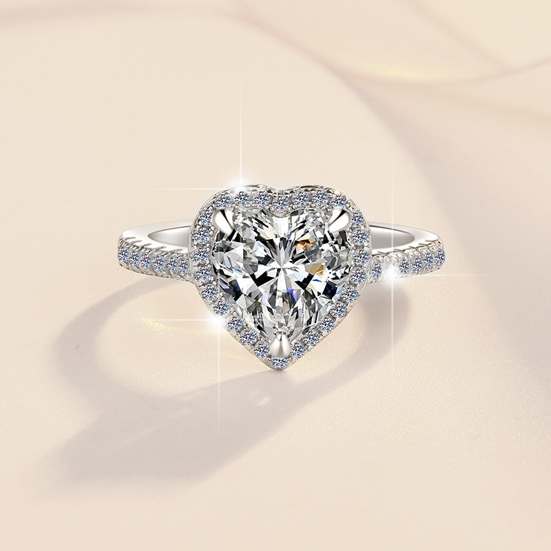 Resizable 925 Sterling Silver Heart Ring with Sparkling Zircon - Truly Yours