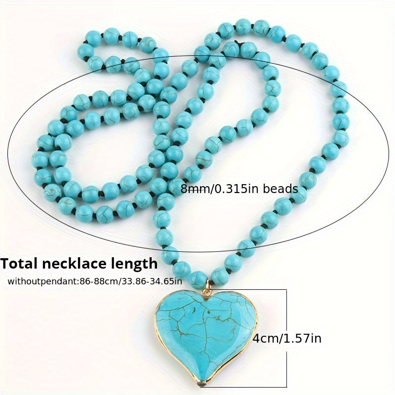 Vintage Turquoise Heart Pendant - Truly Yours