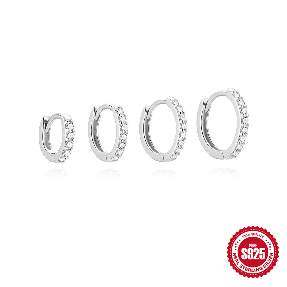 Luxury 925 Sterling Silver Moissanite Huggie Hoops - Truly Yours