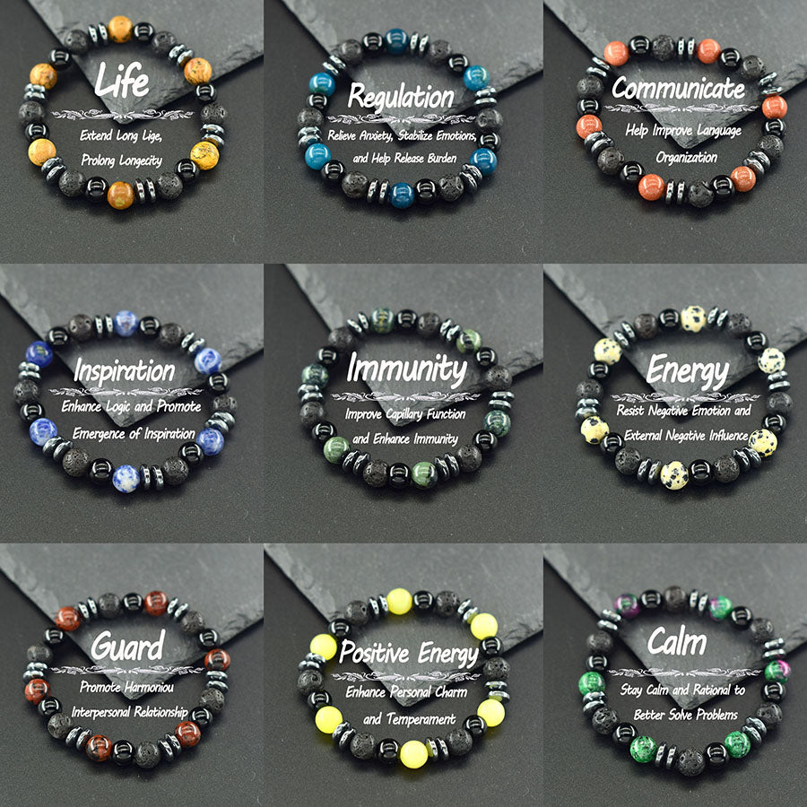 Natural Stone Healing Energy Bracelets for Men & Women
