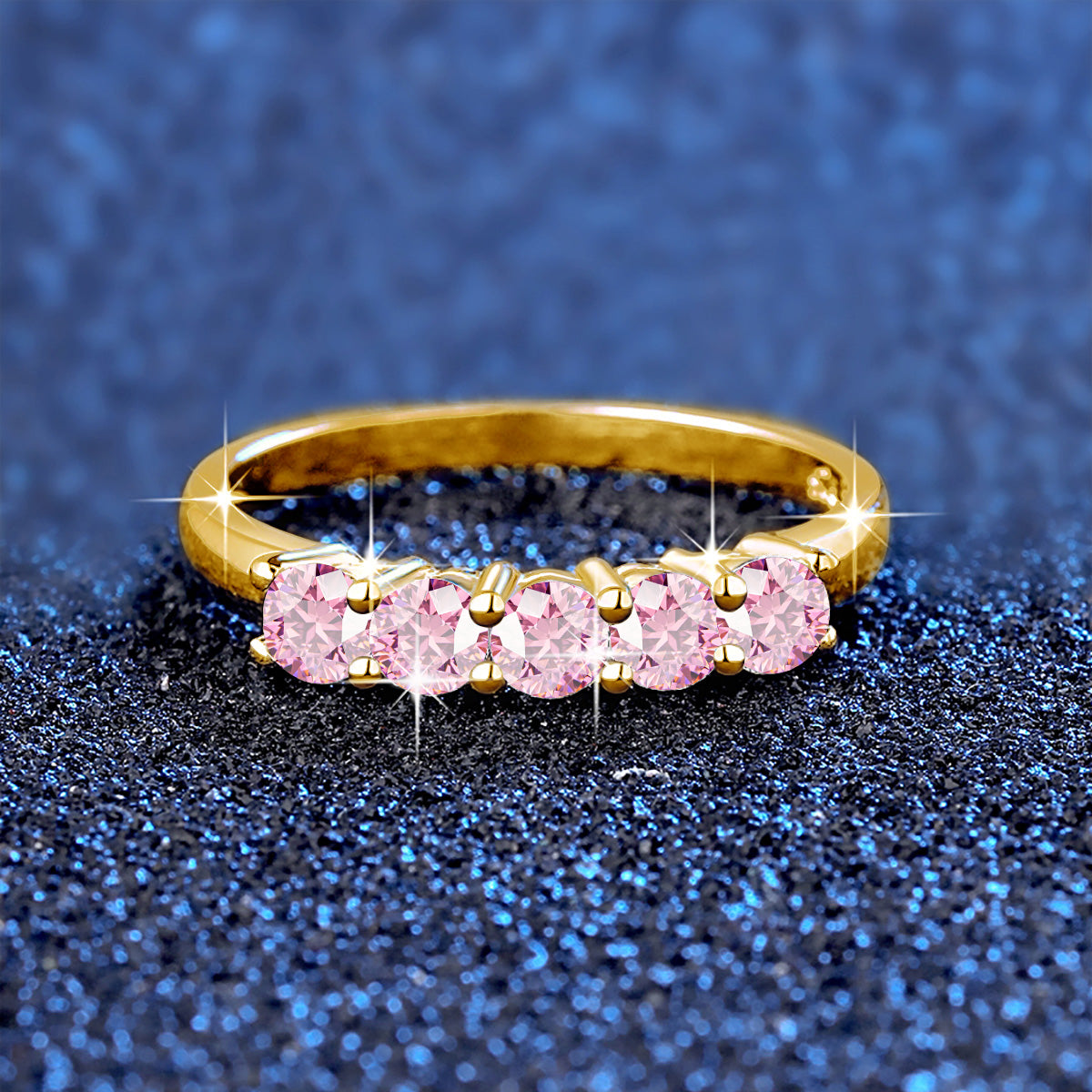 14K Gold Filled Pink or White Moissanite Stacking Ring - Truly Yours