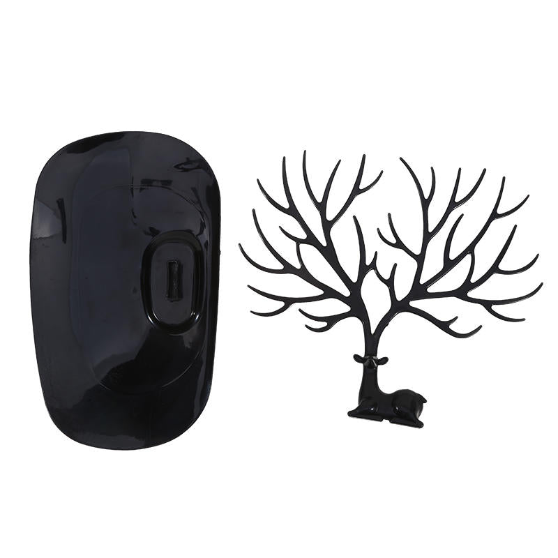 Tree-Shaped Jewellery Organizer with Deer Base - Necklace, Earring & Ring Display Stand with Storage Tray - Truly Yours