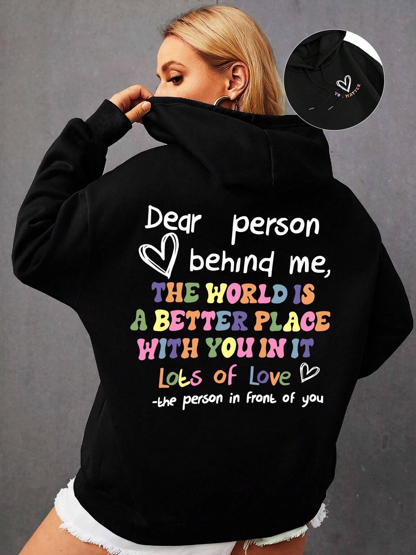 Dear Person Behind Me" Mental Health Awareness Oversized Hoodie