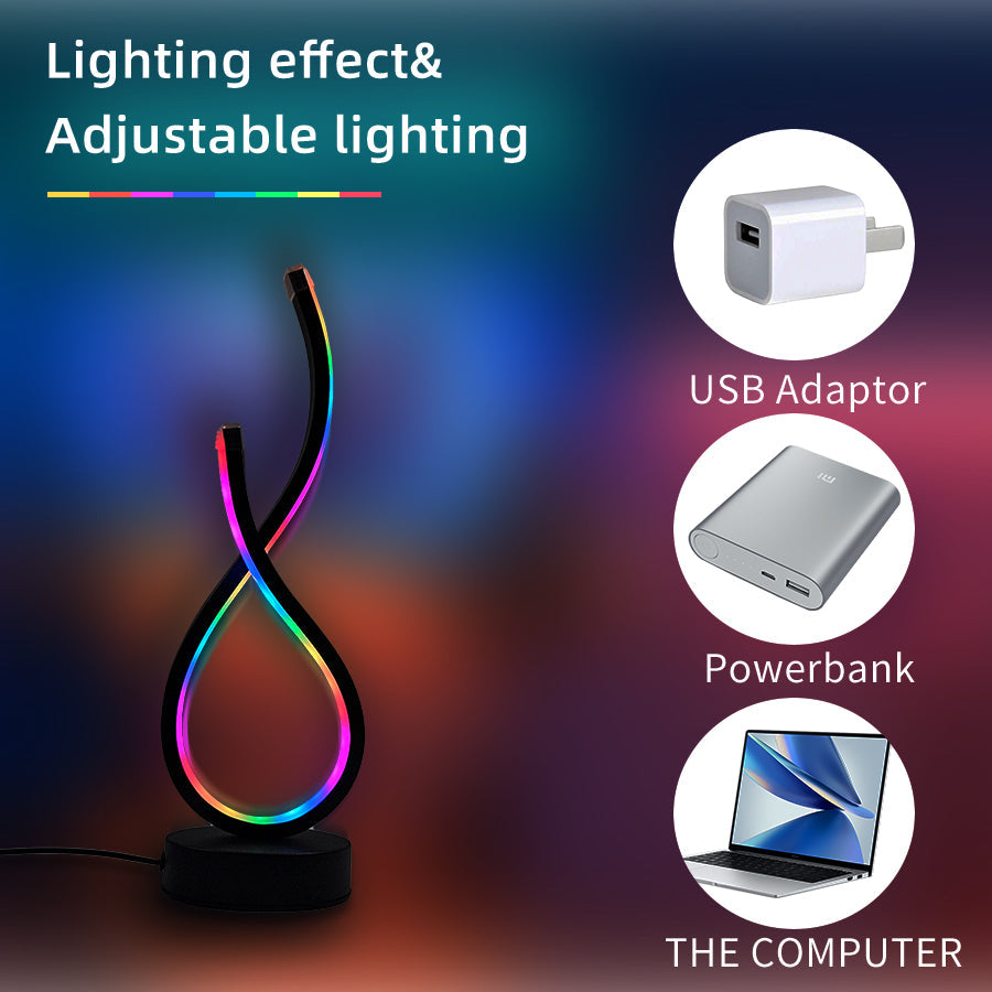 Modern Infinity LED Desk Lamp – USB Powered Colour Changing Light Led light