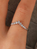 Dainty Silver Crown Wishbone Ring - 925 Sterling Silver - Truly Yours