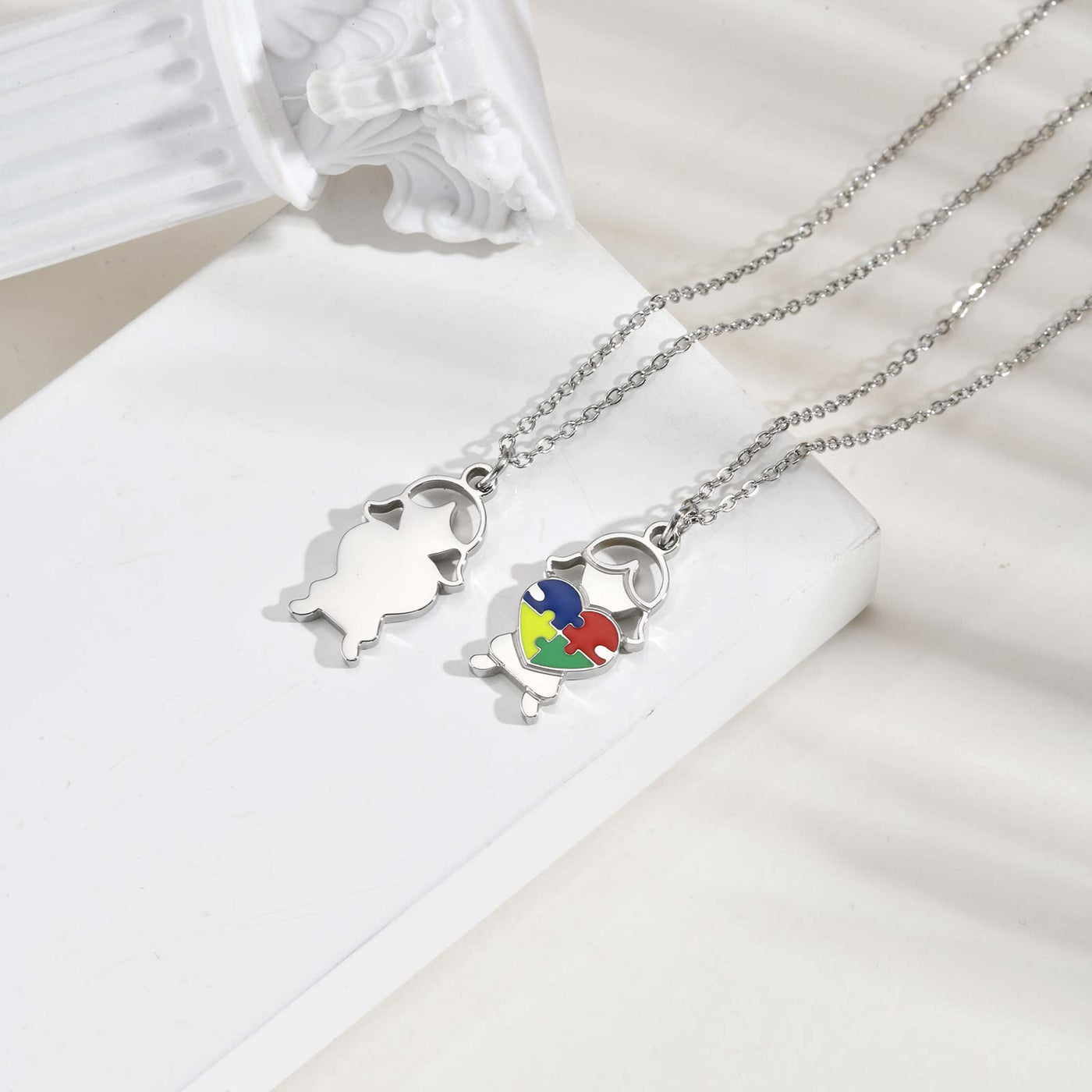 Autism Awareness Heart Pendant – Stainless Steel Necklace - Truly Yours