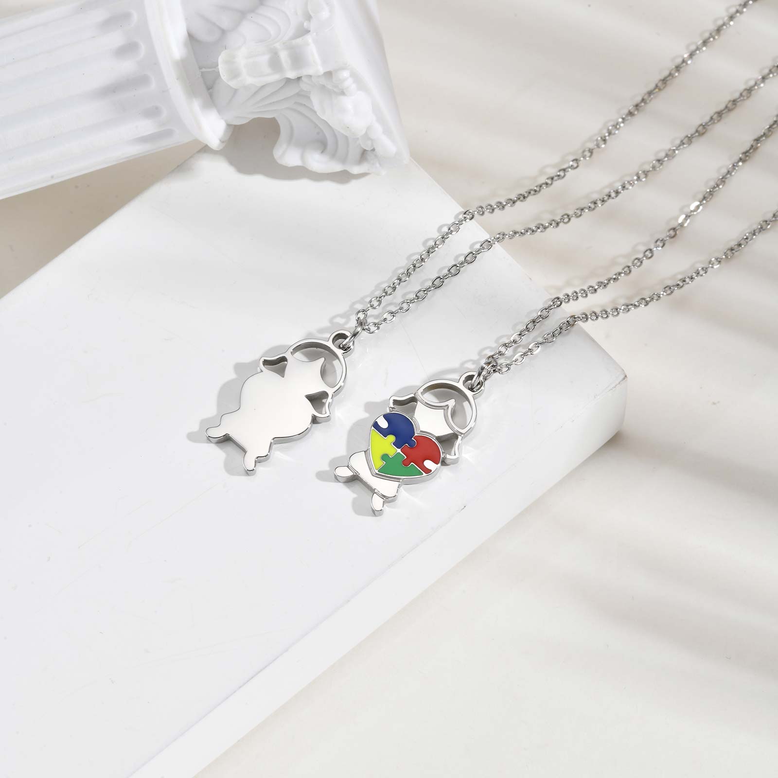 Autism Awareness Heart Pendant – Stainless Steel Necklace - Truly Yours