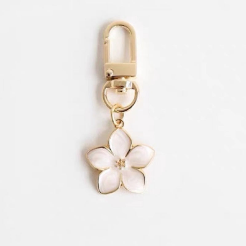 Gold Tone Enamel Flower Bag Charms - 5 Colours