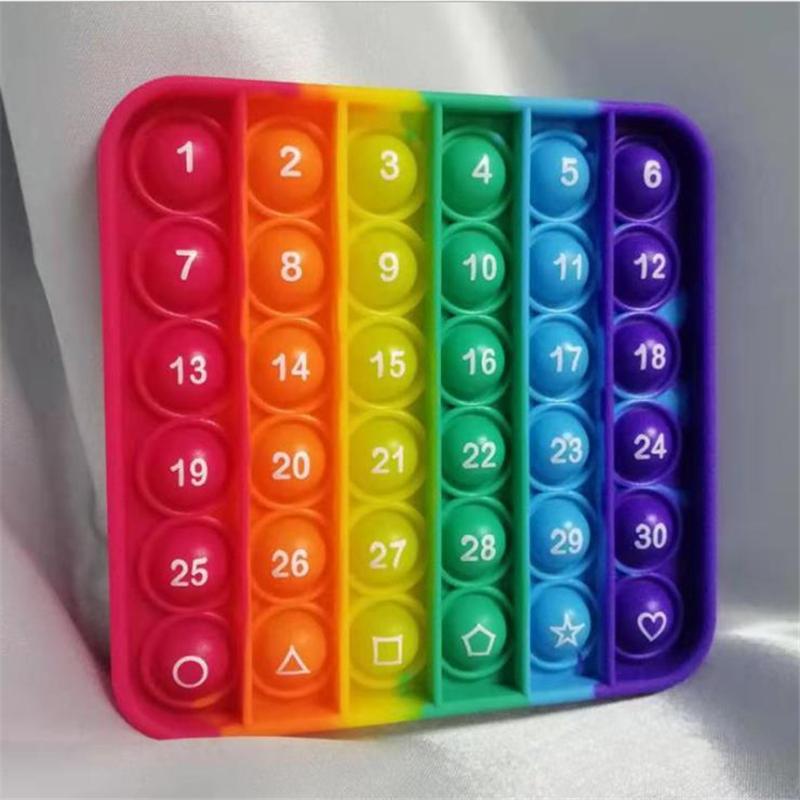 Big Rainbow Pop-It: Numbers & Shapes Edition! 🌈 Educational Fidget Toy for Tactile Learning and ADHD/Autism Support