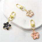 Gold Tone Enamel Flower Bag Charms - 5 Colours
