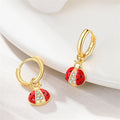 925 Sterling Silver Gold Plated Ladybug Huggie Hoop Earrings - Truly Yours