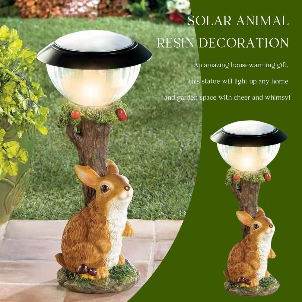 Solar Powered Garden Animal Statues - Decorative LED Lanterns with Kittens, Puppy, and Rabbit - Truly Yours