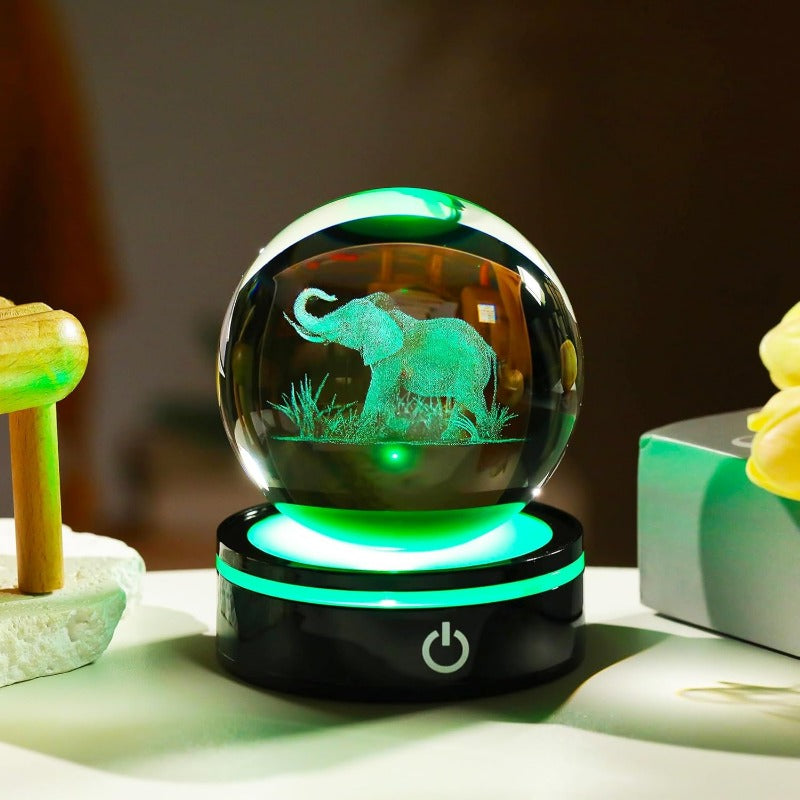 Luxury 3D Elephant Crystal Ball LED Mood Lamp Led light