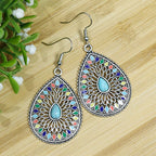 Bohemian Vintage Tibetan Silver Drop Earrings