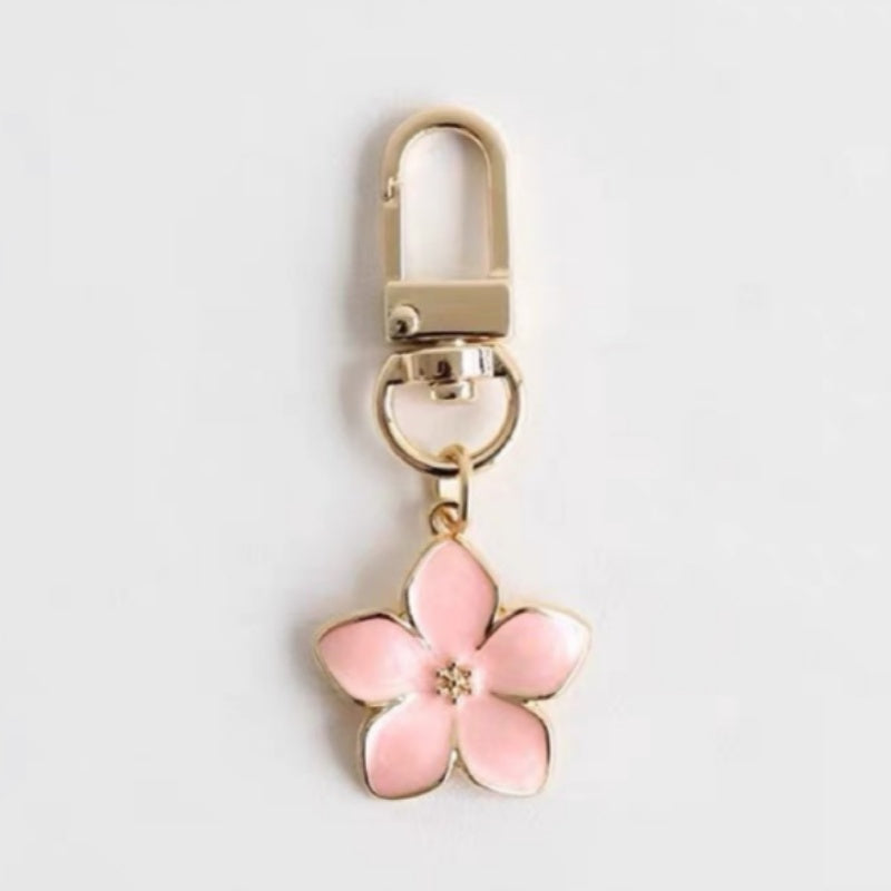 Gold Tone Enamel Flower Bag Charms - 5 Colours