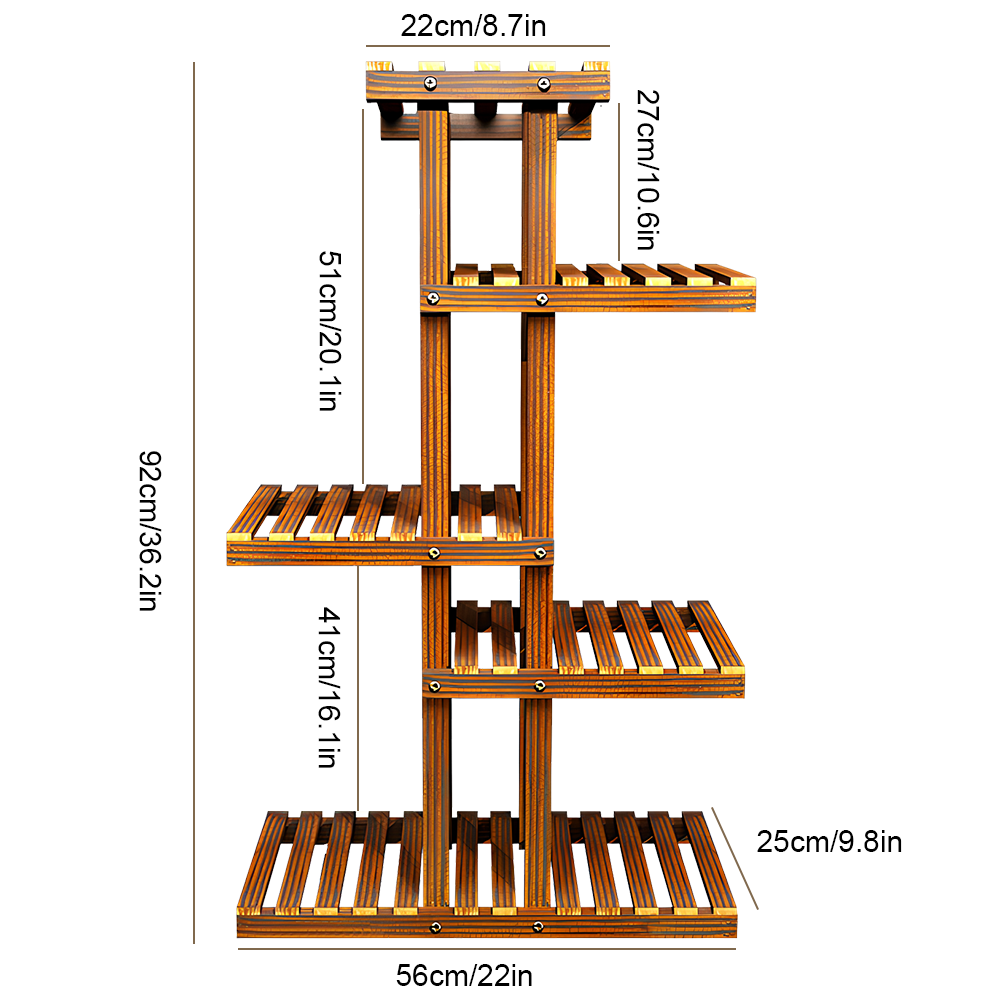 5-Tier Wooden Plant Stand – Multi-Level Indoor Flower & Succulent Display Shelf - Truly Yours