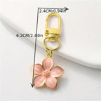 Gold Tone Enamel Flower Bag Charms - 5 Colours