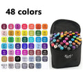 Touch 48-Piece Professional Art Marker Set with Travel Case Pens