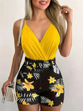 Pleated Top & Print High Waist Shorts Sets - Truly Yours