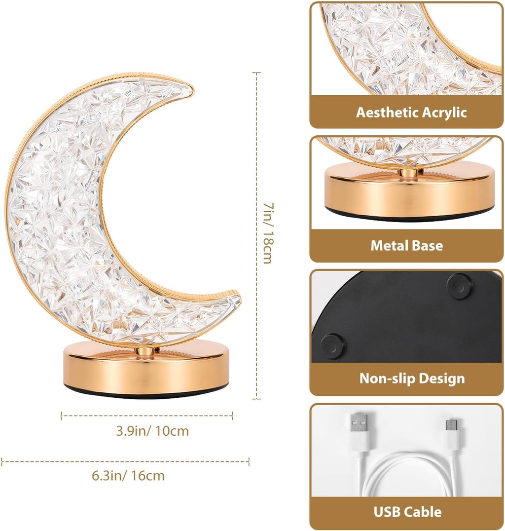 Crystal Touch Dimming 3D Led USB Moon Lamp Lamp