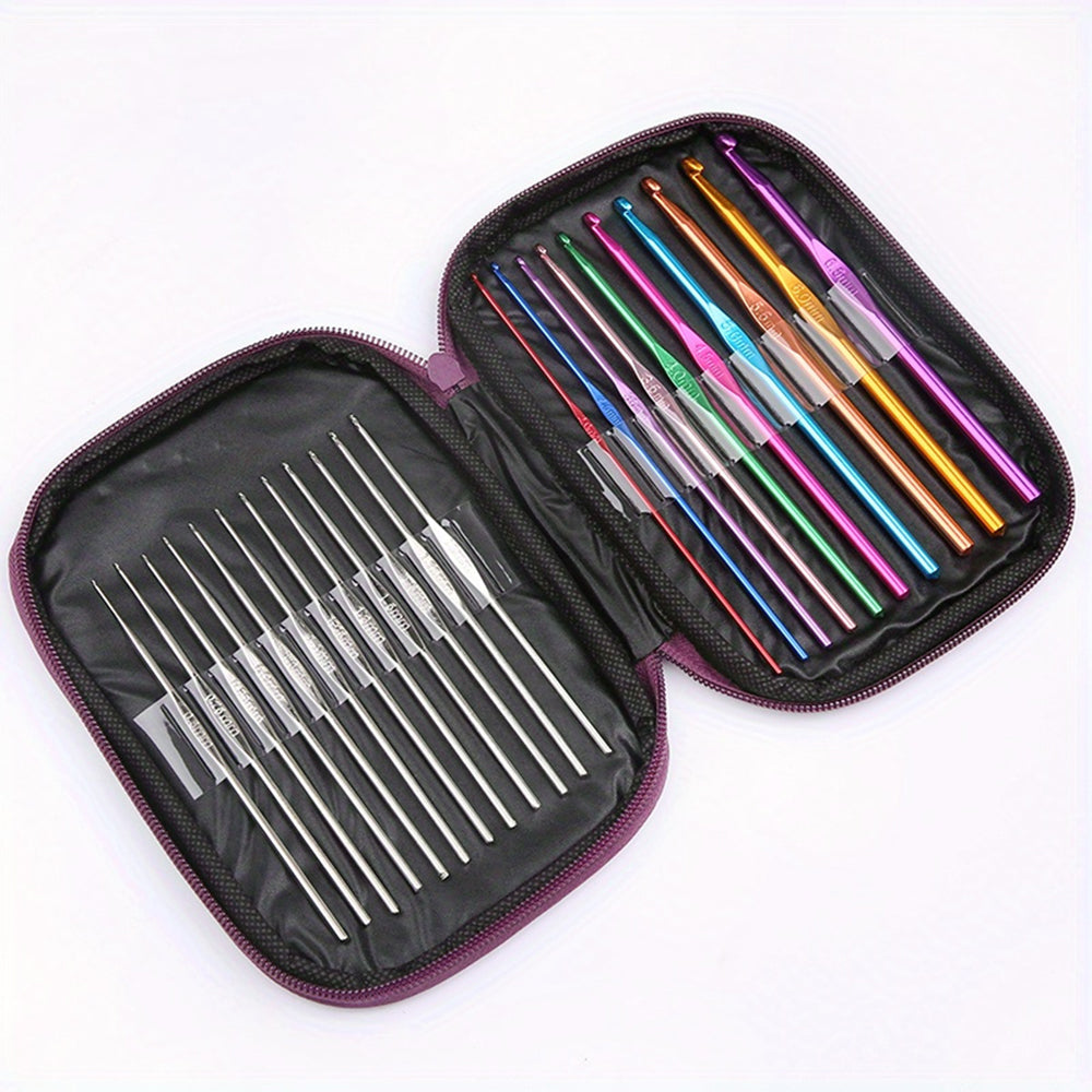 22-Pc Complete Crochet Hook Kit with Zippered Carrying Case
