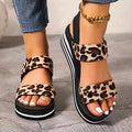 Everyday Comfort Leopard Print Wedge Sandals - Truly Yours