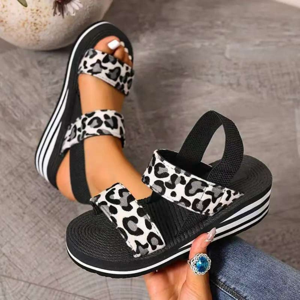 Everyday Comfort Leopard Print Wedge Sandals - Truly Yours