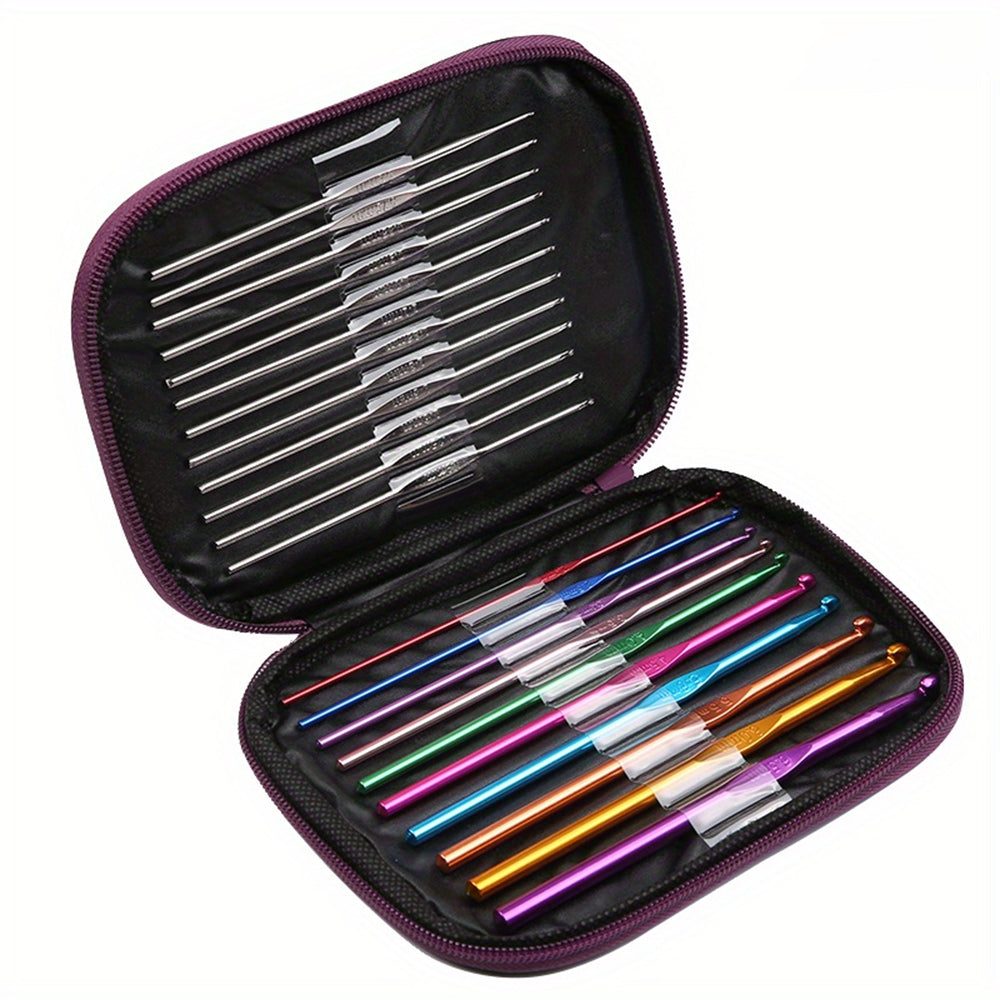 22-Pc Complete Crochet Hook Kit with Zippered Carrying Case Crochet
