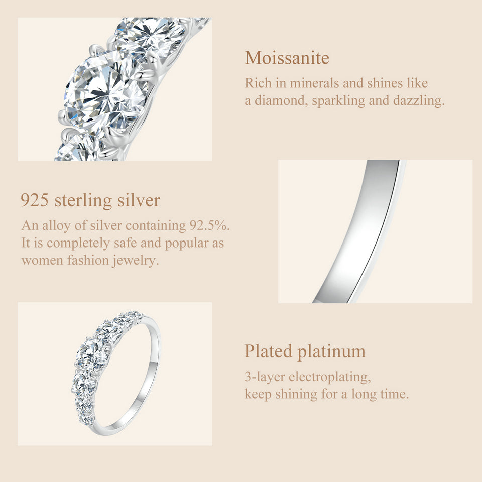 Bamoer Heart Setting Moissanite Ring - Truly Yours