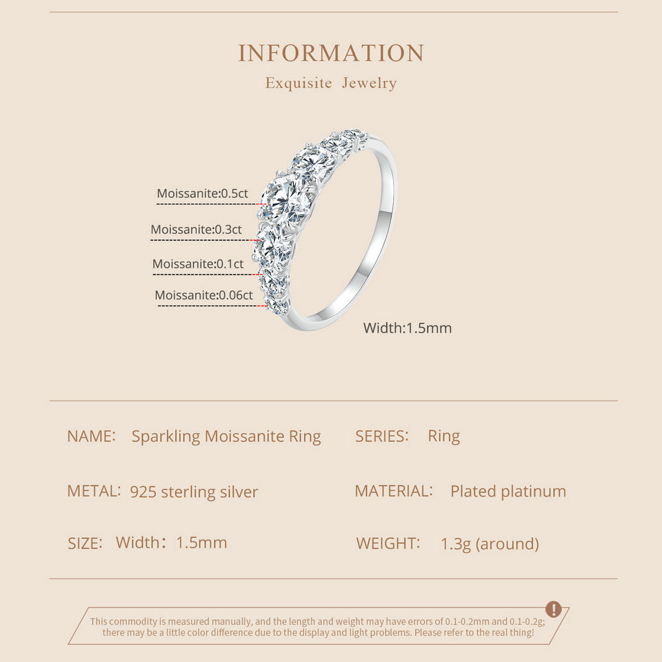 Bamoer Heart Setting Moissanite Ring